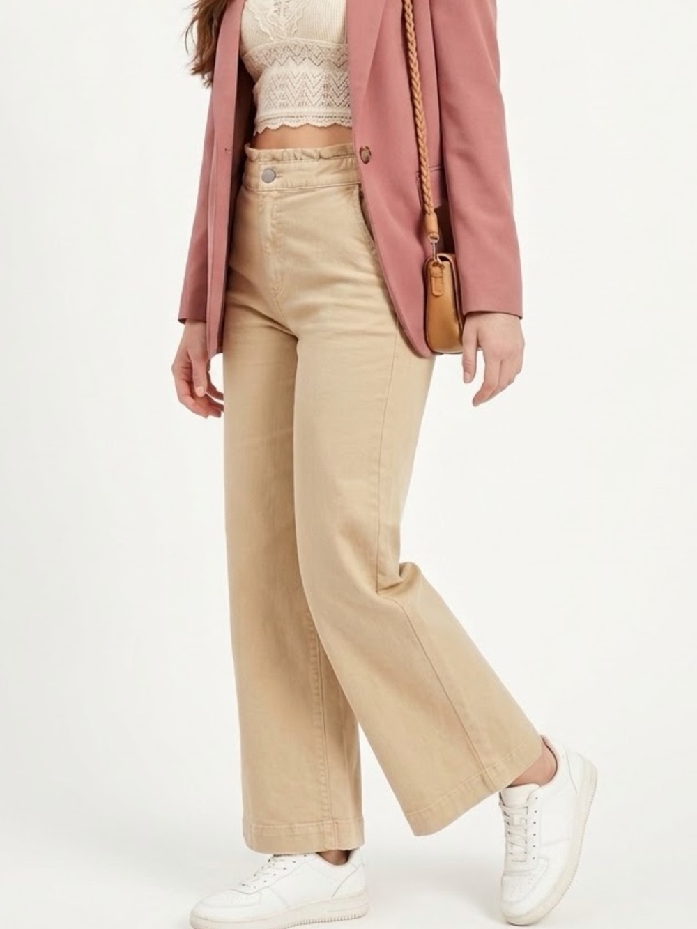 OAK & FORT | STRAIGHT LEG CROP CHINO PANTS
